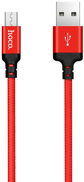 

Кабель Hoco X14 6957531062851 USB 2.0, AM/microBM, красно-черный, 1м, X14