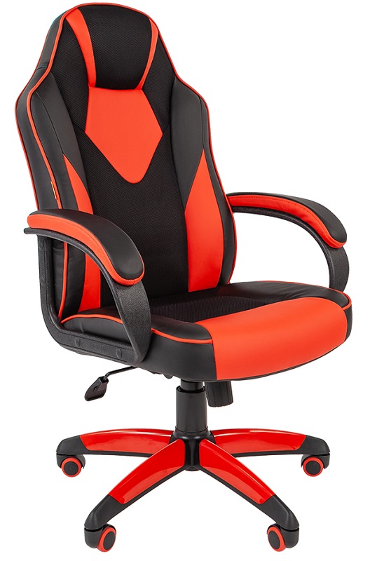 

Кресло Chairman game 17 Chairman 7024560 чёрное/красное, экокожа/ткань TW, пластик, газпатрон 3 кл, ролики, механизм качания, game 17