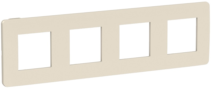 

Рамка Schneider Electric NU280844 Unica Studio, бежевая/бежевая, 4-ная, NU280844