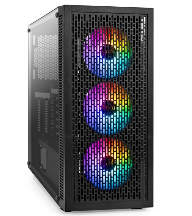 

Корпус ATX Exegate EVO-5001A EX296318RUS черный, БП 600W, боковая панель из закаленного стекла, USB 3.2, 2*USB 2.0, audio, EVO-5001A