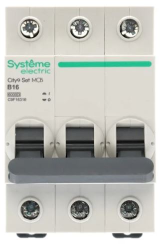 

Автоматический выключатель Systeme Electric C9F16316 City9 Set B 16А 3P 6kA 400В, C9F16316