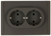 фото Розетка двухместная с заземлением  IEK FP-R21-16-1-K03