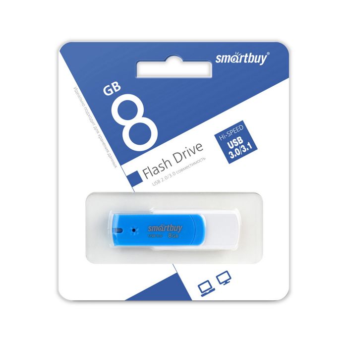 

Накопитель USB 3.0 8GB SmartBuy SB8GBDB-3 Diamond синий, SB8GBDB-3