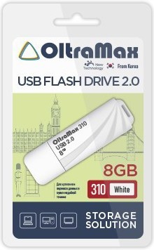 фото Накопитель USB 2.0 8GB OltraMax OM-8GB-310-White в Ростове-на-Дону