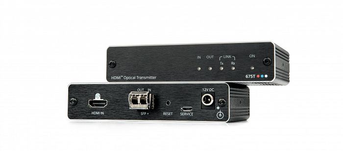

Приемник/передатчик Kramer 675R/T 50-00016090 сигнала HDMI по волоконно-оптическому кабелю для модулей SFP. Для работы требуются модули OSP-MM1 или OS, 675R/T
