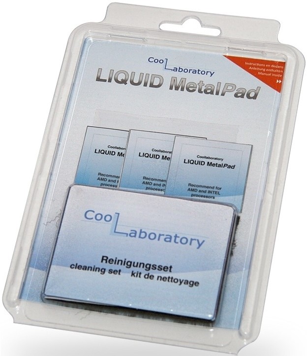 

Термоэлемент Coollaboratory CL-MP-3C-CS Liquid MetalPad 1 шт,индий, медь, висмут, для процессора, 38х38 мм, CL-MP-3C-CS