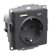 фото Розетка с заземлением с 2 USB  Systeme Electric ATN001432