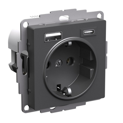 Изображение товара Розетка с заземлением с 2 USB Systeme Electric ATN001432