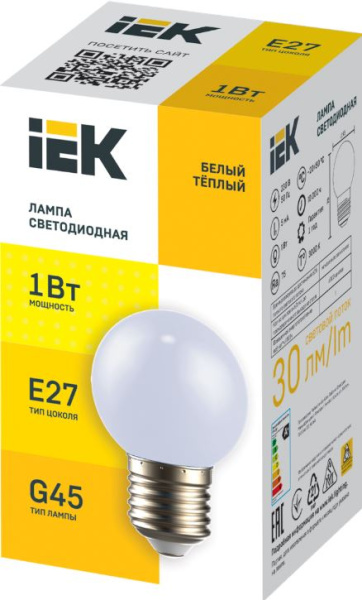 фото Лампа светодиодная IEK LLE-G45-1-230-WW-E27 в Красноярске
