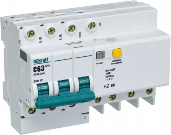 Изображение товара Автомат DEKraft 15190DEK с отключающей способностью 4,5 кА для электроточек защиты