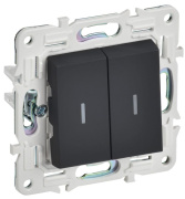 фото Переключатель двухклавишный IEK SK-V22-1-10-K53