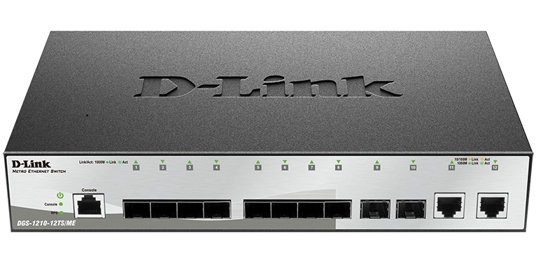 

Коммутатор D-link DGS-1210-12TS/ME/B1A 10x1000Base-X SFP, 2x10/100/1000Base-T, L2, 19", DGS-1210-12TS/ME/B1A