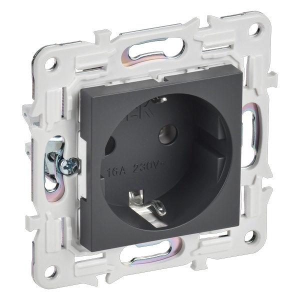 

Розетка с заземлением IEK SK-R11-16-K48 SKANDY без защитных шторок 16А SK-R05T Титан, SK-R11-16-K48