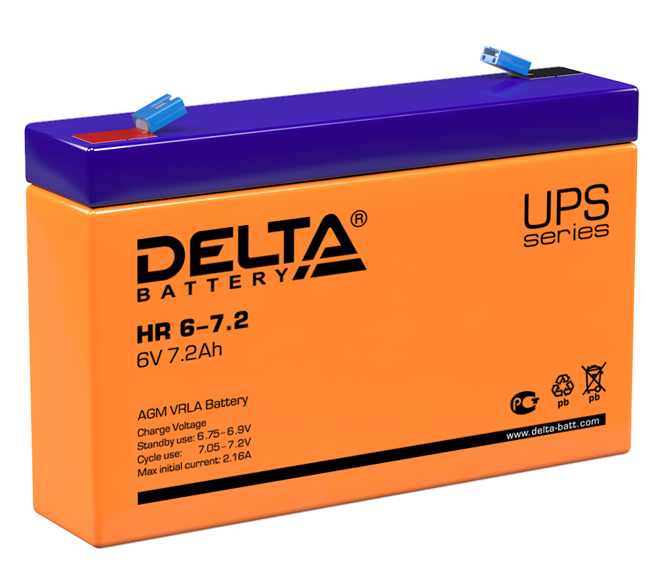 

Батарея Delta HR 6-7.2 6В, 7.2Ач, HR 6-7.2