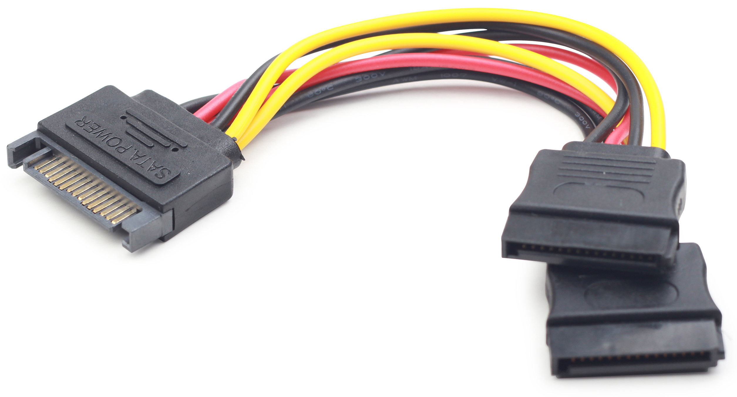

Переходник питания Gembird CC-SATAM2F-01 15 pin (M)/2x15 pin(F), на 2 SATA устр, 15 см, CC-SATAM2F-01
