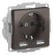 фото Розетка с заземлением с 2 USB  Systeme Electric ATN000630 в Уфе