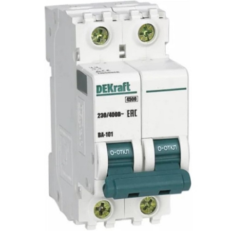 Изображение товара Автоматический выключатель DEKraft 11210DEK 2P 5A характеристика C