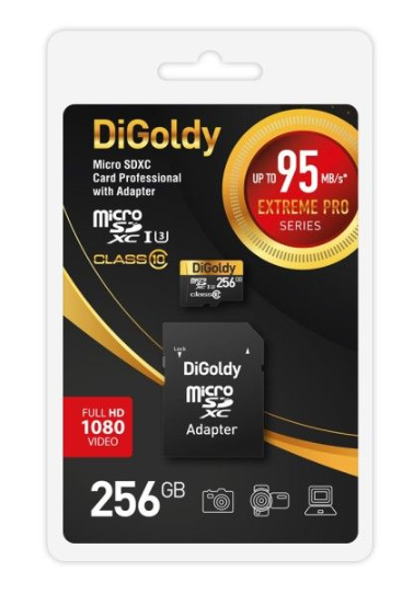 фото Карта памяти MicroSDXC 256GB DiGoldy DG256GCSDXC10UHS-1-ElU3 в Уфе