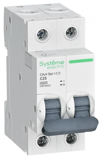 

Автоматический выключатель Systeme Electric C9F34225 City9 Set С 25А 2P 4.5kA 230В, C9F34225