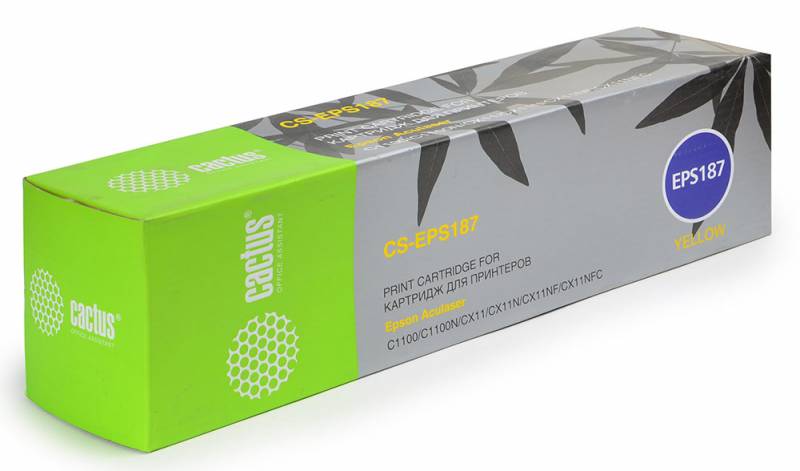 

Картридж Cactus CS-EPS187 желтый для Epson AcuLaser C1100/C1100N/CX11/CX11N/CX11NF/CX11NFC (4000 стр.), CS-EPS187