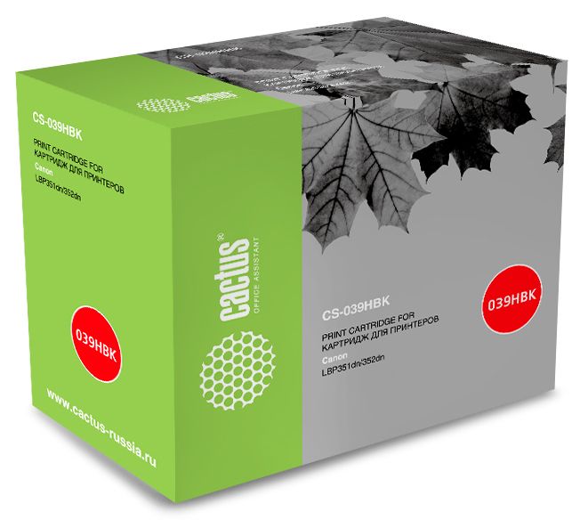 

Картридж черный Cactus CS-039HBK (25000стр.) для Canon LBP 351x i-Sensys /352x i-Sensys, CS-039HBK