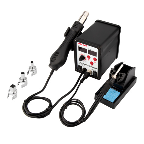 Изображение товара Паяльная станция Rexant 12-0721 2 в 1 с компрессорным феном и паяльником