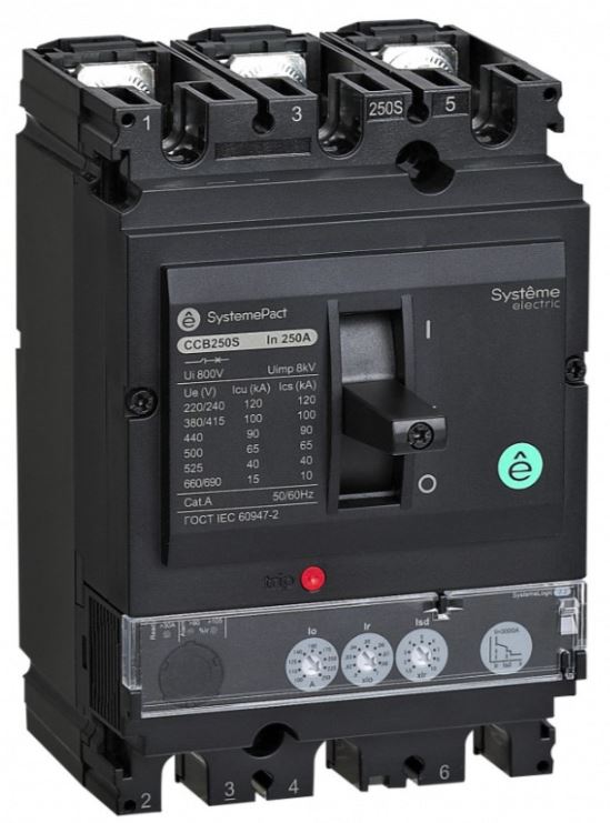 

Автоматический выключатель в литом корпусе Systeme Electric SPC100N10022L3DF SYSTEMEPACT CCB100 50KA 3P3D S2.2 100A рычаг, SPC100N10022L3DF