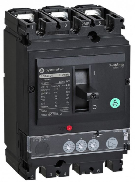 Изображение товара Автоматический выключатель Systeme Electric SPC100N10022L3DF, 100 А, 3 полюса