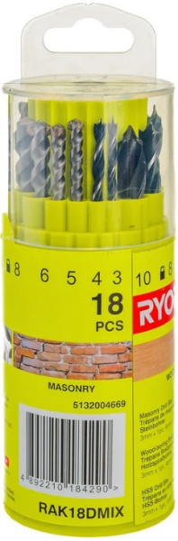 фото Набор сверл  Ryobi RAK18DMIX