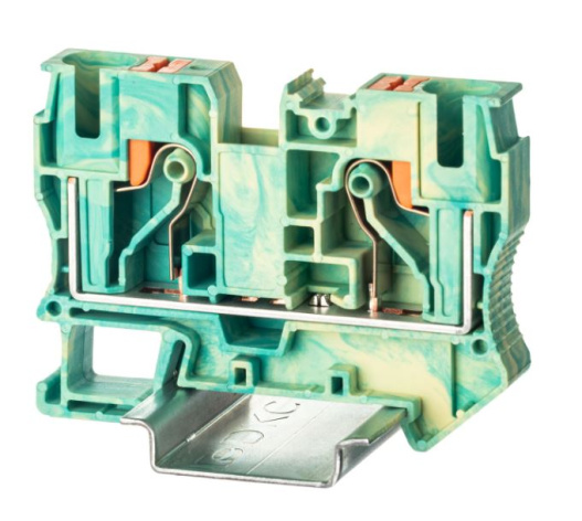 Изображение товара Клемма заземления DKC VPR-6-PE-YG с Push-in зажимом для DIN-рейки