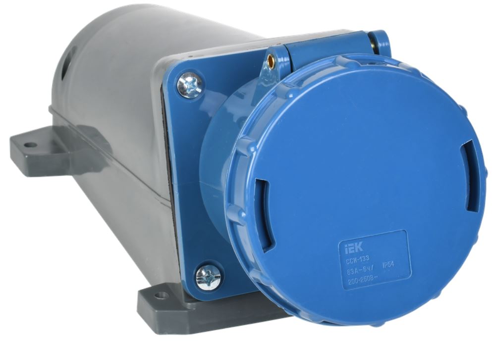 

Розетка стационарная наружная IEK PSR11-063-3 ССИ-133 63А-6ч 220В 2P+PE IP54, PSR11-063-3