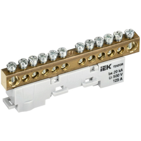 Изображение товара Шина для электросоединений с изолятором IEK TF-NN20-12-DL-K07 125 А
