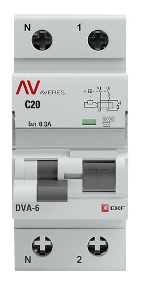 фото Автомат дифференциальный EKF rcbo6-1pn-20C-300-ac-av в Перми
