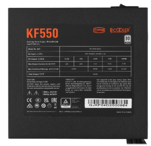 фото Блок питания ATX PCCooler P3-F550-W1HWBK0-EU в Перми