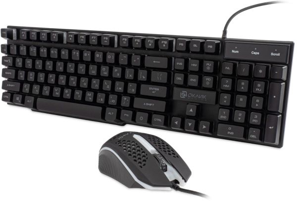 

Клавиатура и мышь Oklick 400GMK клав:черный мышь:черный USB LED (1546779), 400GMK