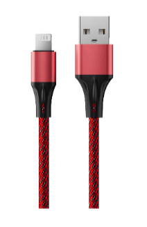 

Кабель интерфейсный AccesStyle AL24-F100M Red+Black USB - Lighting, Сила тока: 2,4А; Длина: 100 см; Оплётка: Ткань; Металлический коннектор, AL24-F100M Red+Black