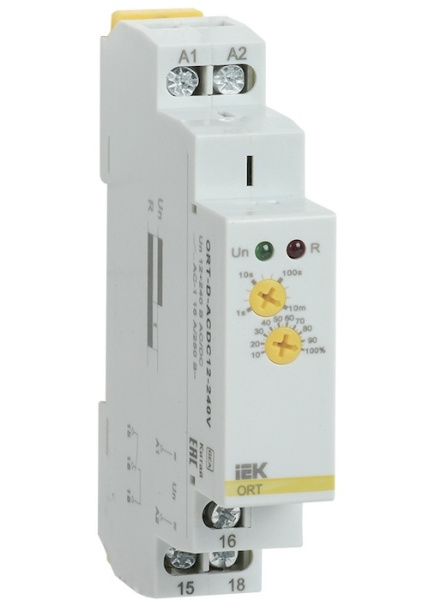 Изображение товара Реле задержки включения IEK ORT-D-ACDC12-240V для автоматизации (DIN-рейка, 16 А)