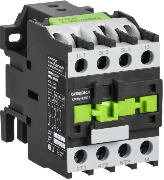 

Контактор IEK KKME21-025-024-10 КМИе-22510 25А 24В/АС3 1NO GENERICA, KKME21-025-024-10