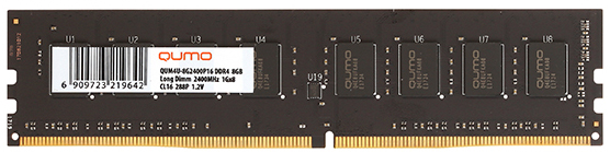

Модуль памяти DDR4 16GB Qumo QUM4U-16G2666P19 PC4-21300 2666MHz CL19 1.2V, QUM4U-16G2666P19