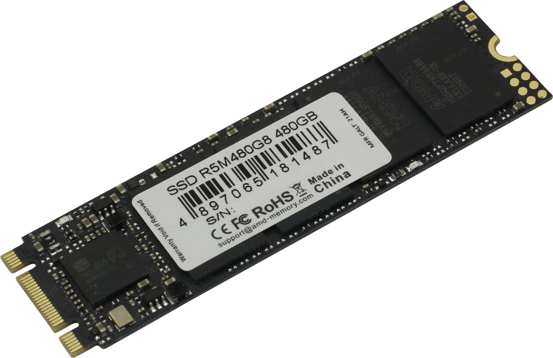 

Накопитель SSD M.2 2280 AMD R5M480G8 Radeon R5 480GB SATA 6Gb/s 3D TLC 530/500MB/s IOPS 84K/70K MTBF 2M RTL, R5M480G8