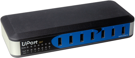 

Разветвитель USB 2.0 MOXA UPort 207 7-портовый USB-хаб в пластиковом корпусе, UPort 207