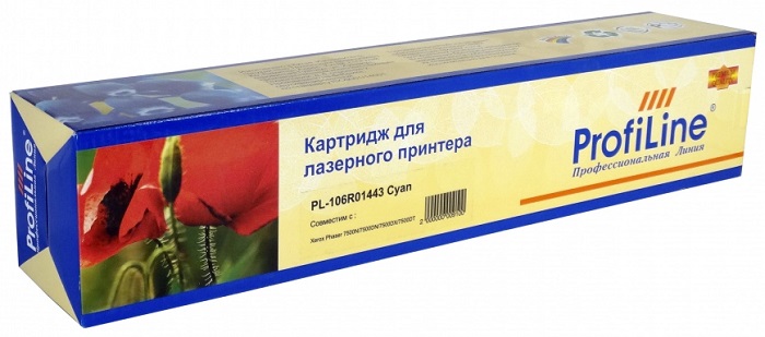 

Картридж ProfiLine PL_106R01443_С для принтеров Xerox Phaser 7500/7500DN/7500DT/7500DX/7500N Cyan 17800 копий, PL_106R01443_С