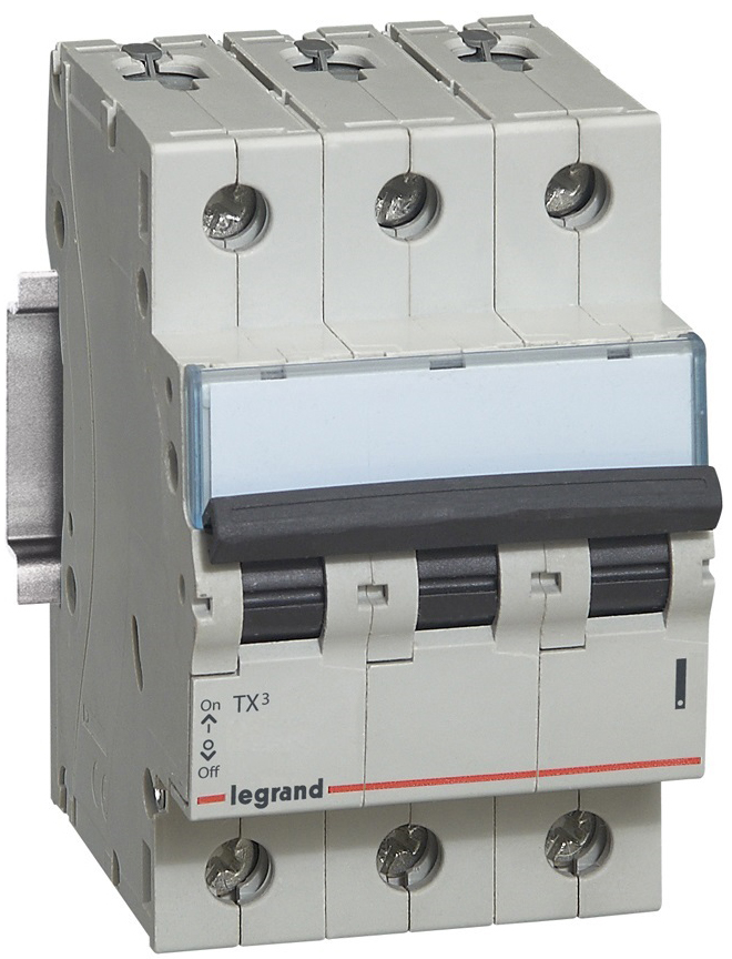 

Автоматический выключатель Legrand 404003 TX³ 6000 - 6 кА - тип характеристики B, 3П, 400 В~, 32 А, 3 модуля, 404003