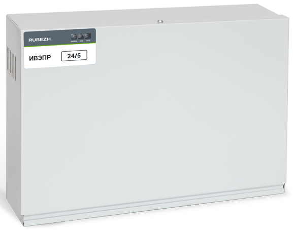 Источник питания Рубеж ИВЭПР 24/5 2х17 -Р БР резервированный 24В, 5А (макс 5.5А), защита от КЗ и разряд., свет.индикац.