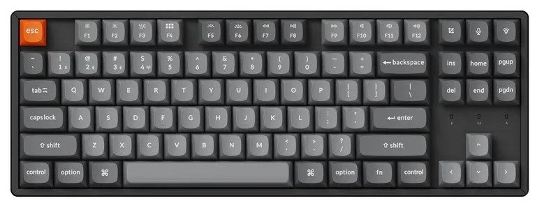 

Клавиатура Wireless Keychron K8 Max K8M-Ј3 механическая QMK, 87 клавиш, RGB подсветка, Hot-swap, алюм.рамкаBrown Switch, K8 Max