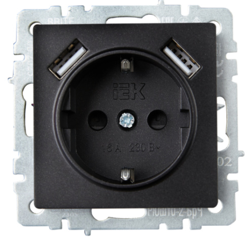 фото Розетка с заземлением  IEK BR-R14-16-U21-D21-K53 в Уфе