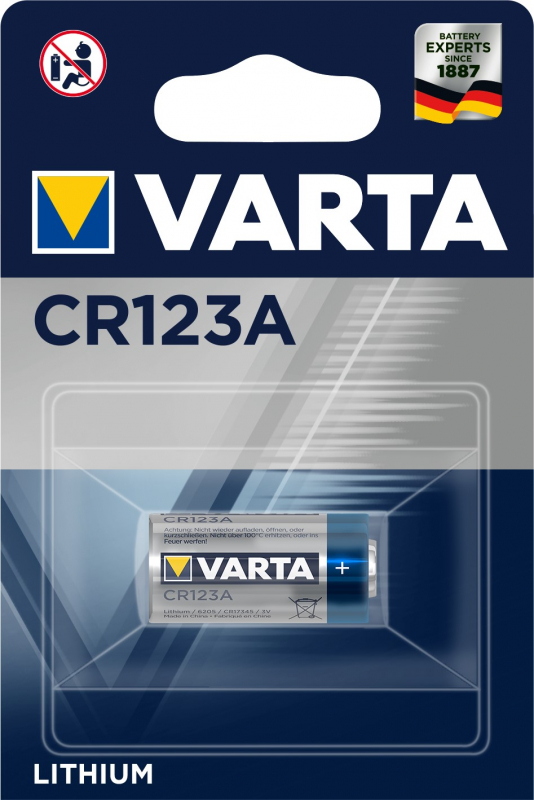 

Батарейка Varta Professional CR123A 06205301401 BL1 Lithium 3V (6205) (1/10/100), Professional CR123A