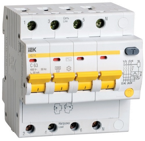 

Автомат дифференциальный IEK MAD10-4-025-C-300 АД14 4Р 25А 300мА, MAD10-4-025-C-300