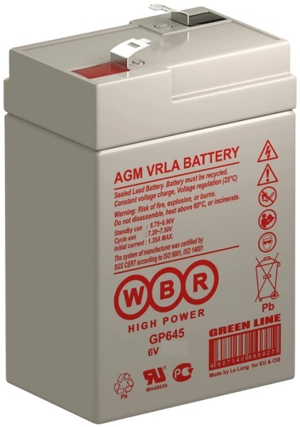 

Аккумулятор WBR GP645 WBR 4,5Ач, GP645 WBR
