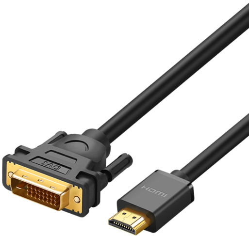 

Кабель интерфейсный UGREEN HD106 10137_ HDMI to DVI(24+1), 5м, черный, HD106
